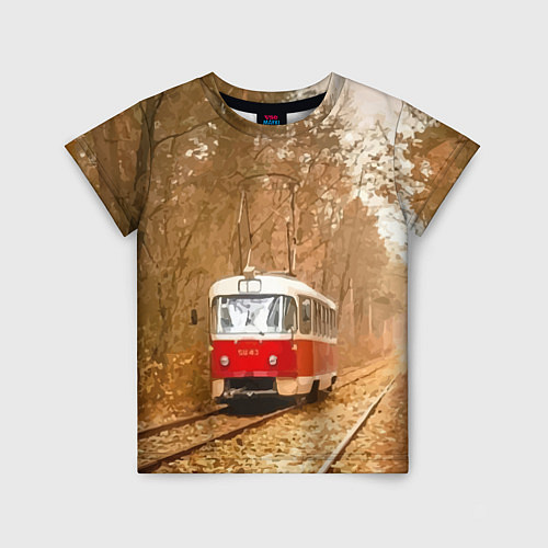 Детская футболка Одинокий трамвай - Россия / 3D-принт – фото 1