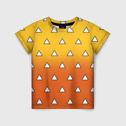 Футболка детская Оранжевое кимоно с треугольниками - Зеницу клинок, цвет: 3D-принт