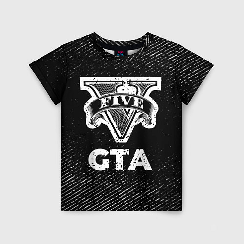 Детская футболка GTA с потертостями на темном фоне / 3D-принт – фото 1