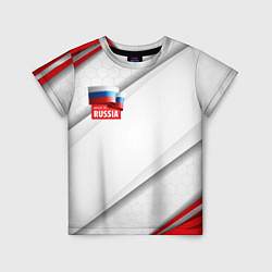 Футболка детская Red & white флаг России, цвет: 3D-принт