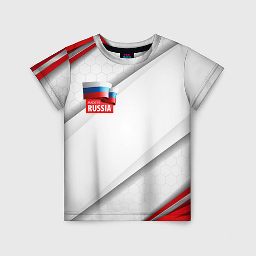 Детская футболка Red & white флаг России / 3D-принт – фото 1