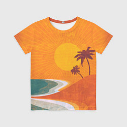 Футболка детская Закат на побережье минимализм, цвет: 3D-принт