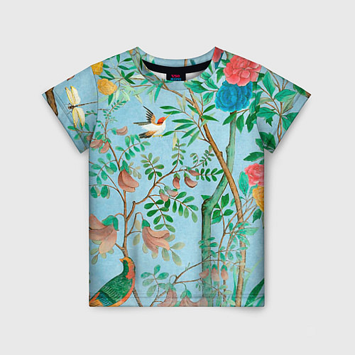 Детская футболка Райский сад в стиле gucci / 3D-принт – фото 1