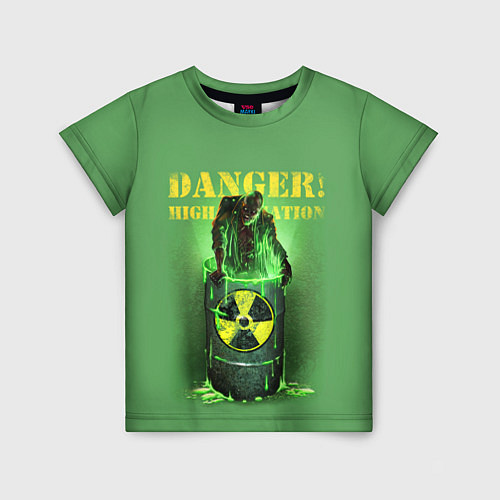 Детская футболка Мутант - Опасность: высокая радиация! / 3D-принт – фото 1