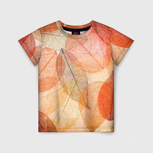 Детская футболка Осенние прозрачные листья / 3D-принт – фото 1