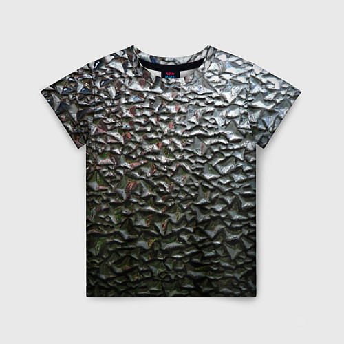 Детская футболка Неровная металлическая поверхность / 3D-принт – фото 1