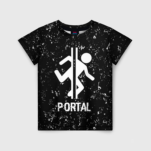 Детская футболка Portal glitch на темном фоне / 3D-принт – фото 1