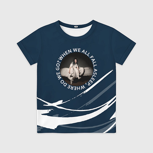 Детская футболка Billie Eilish - Абстракция / 3D-принт – фото 1