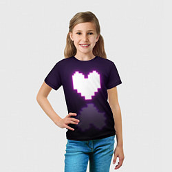 Футболка детская Undertale heart neon, цвет: 3D-принт — фото 2