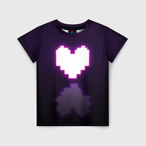 Детская футболка Undertale heart neon / 3D-принт – фото 1