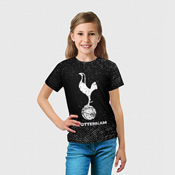 Футболка детская Tottenham с потертостями на темном фоне, цвет: 3D-принт — фото 2