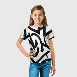 Футболка детская Хаотичные узоры в стиле граффити, цвет: 3D-принт — фото 2