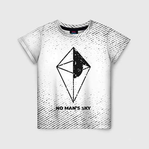 Детская футболка No Mans Sky с потертостями на светлом фоне / 3D-принт – фото 1