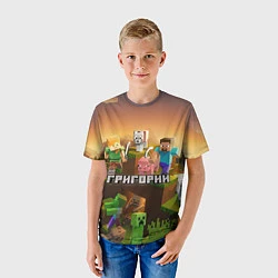 Футболка детская Григорий Minecraft, цвет: 3D-принт — фото 2