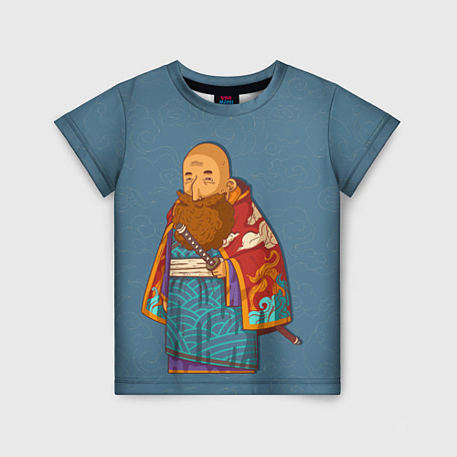 Детская футболка Лысый самурай / 3D-принт – фото 1