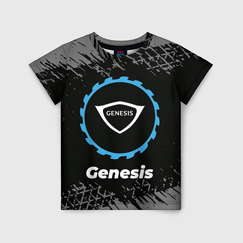 Детская футболка Genesis в стиле Top Gear со следами шин на фоне / 3D-принт – фото 1