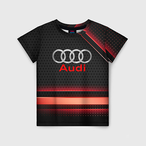 Детская футболка Audi абстракция карбон / 3D-принт – фото 1