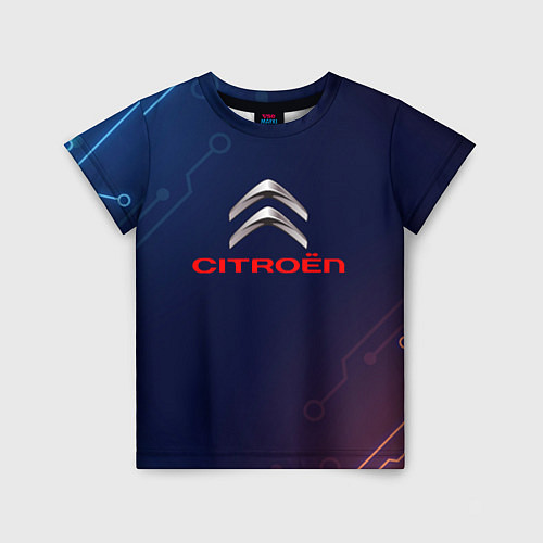 Детская футболка Citroёn абстракция неон / 3D-принт – фото 1
