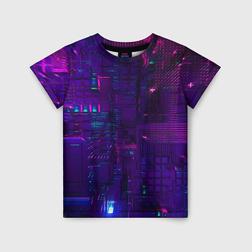 Детская футболка Матричная вселенная неон / 3D-принт – фото 1