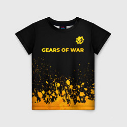 Футболка детская Gears of War - gold gradient: символ сверху, цвет: 3D-принт