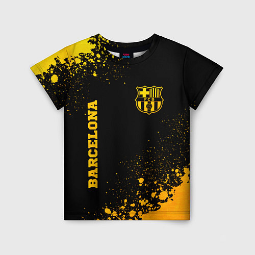 Детская футболка Barcelona - gold gradient: надпись, символ / 3D-принт – фото 1