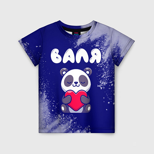 Детская футболка Валя панда с сердечком / 3D-принт – фото 1