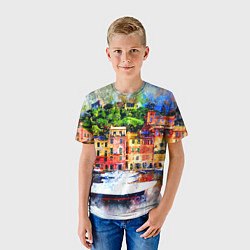 Футболка детская Картина красочный город, цвет: 3D-принт — фото 2