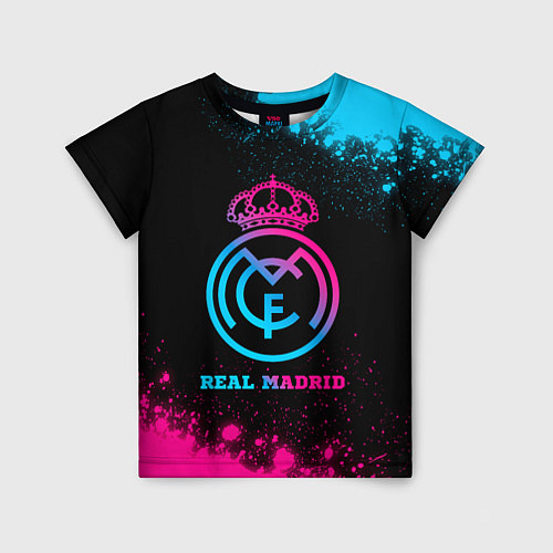 Детская футболка Real Madrid - neon gradient / 3D-принт – фото 1