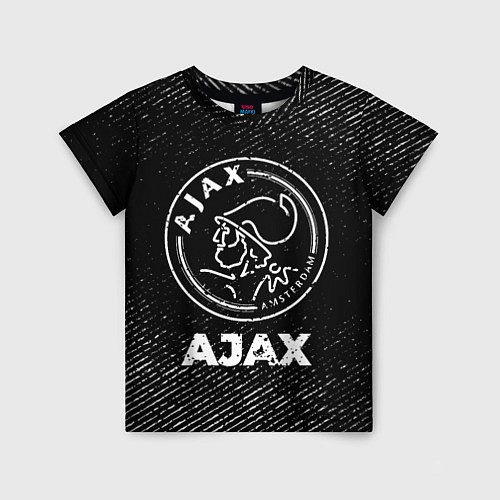 Детская футболка Ajax с потертостями на темном фоне / 3D-принт – фото 1