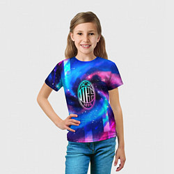 Футболка детская AC Milan неоновый космос, цвет: 3D-принт — фото 2