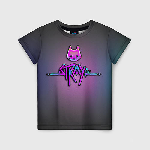 Детская футболка Stray logo neon / 3D-принт – фото 1