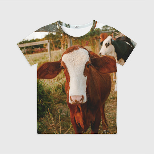 Детская футболка Милая коровка / 3D-принт – фото 1
