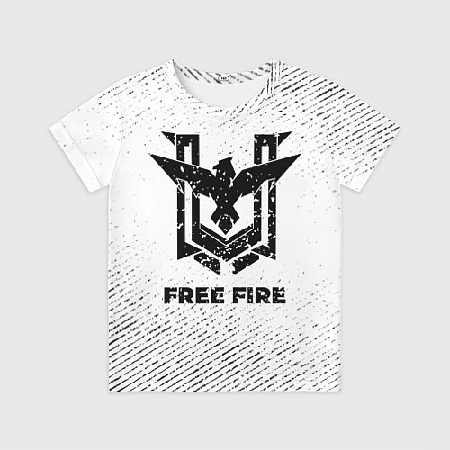 Детская футболка Free Fire с потертостями на светлом фоне / 3D-принт – фото 1