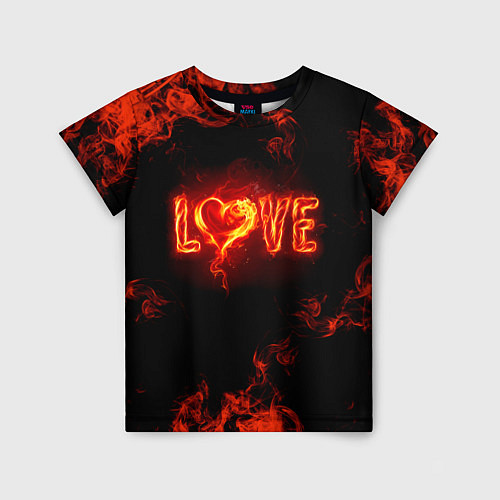 Детская футболка Fire love / 3D-принт – фото 1