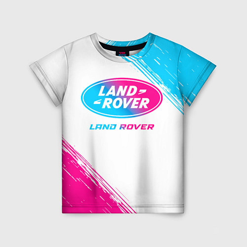 Детская футболка Land Rover neon gradient style / 3D-принт – фото 1