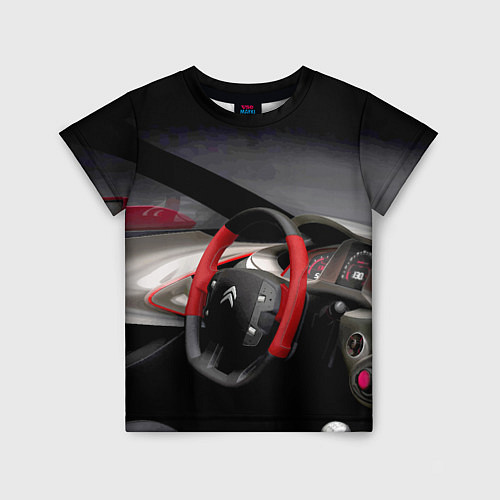 Детская футболка Ситроен - салон - Steering wheel / 3D-принт – фото 1