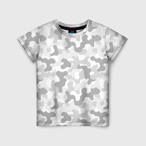 Детская футболка Камуфляж цифра светло-серый крупный / 3D-принт – фото 1