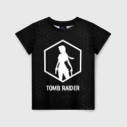 Футболка детская Tomb Raider glitch на темном фоне, цвет: 3D-принт