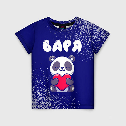 Детская футболка Варя панда с сердечком / 3D-принт – фото 1