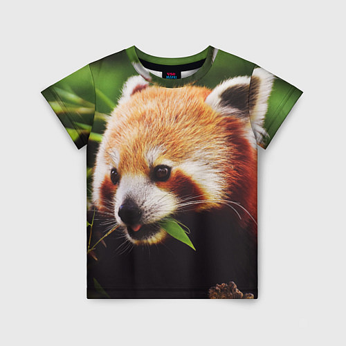 Детская футболка Красная милая панда / 3D-принт – фото 1
