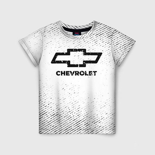 Детская футболка Chevrolet с потертостями на светлом фоне / 3D-принт – фото 1