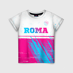Детская футболка Roma neon gradient style: символ сверху