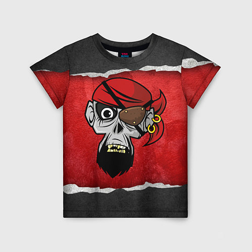 Детская футболка Череп пирата / 3D-принт – фото 1