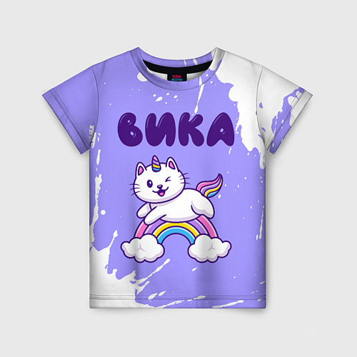 Детская футболка Вика кошка единорожка / 3D-принт – фото 1