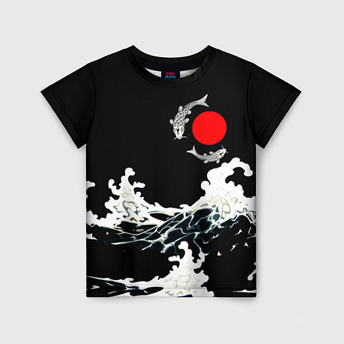 Детская футболка Волны и рыбки / 3D-принт – фото 1