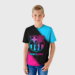 Футболка детская Barcelona - neon gradient, цвет: 3D-принт — фото 2