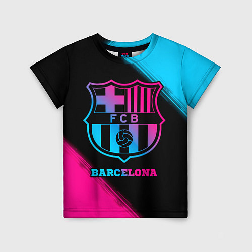 Детская футболка Barcelona - neon gradient / 3D-принт – фото 1