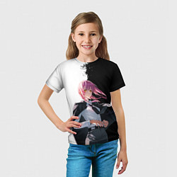 Футболка детская Макима - Два цвета - Человек бензопила, цвет: 3D-принт — фото 2