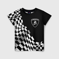 Детская футболка Lamborghini racing flag