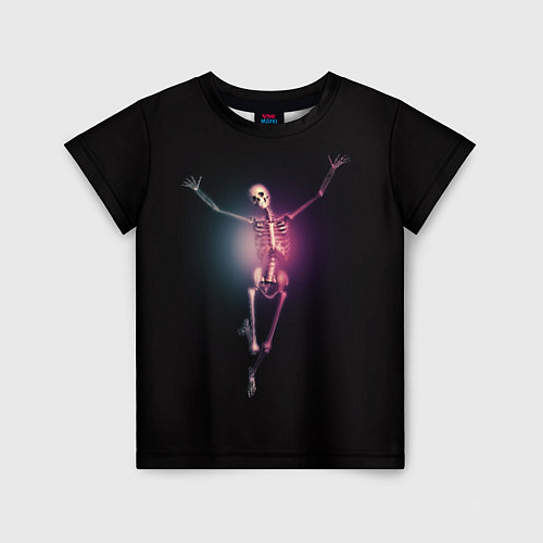 Детская футболка Скелет в неоновом свете / 3D-принт – фото 1